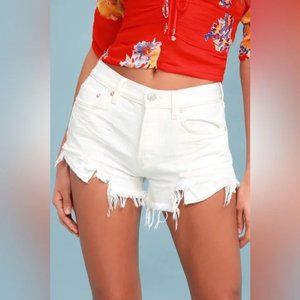 Free People Loving Good Vibrations Cutoffs Spring White NWT Size 27